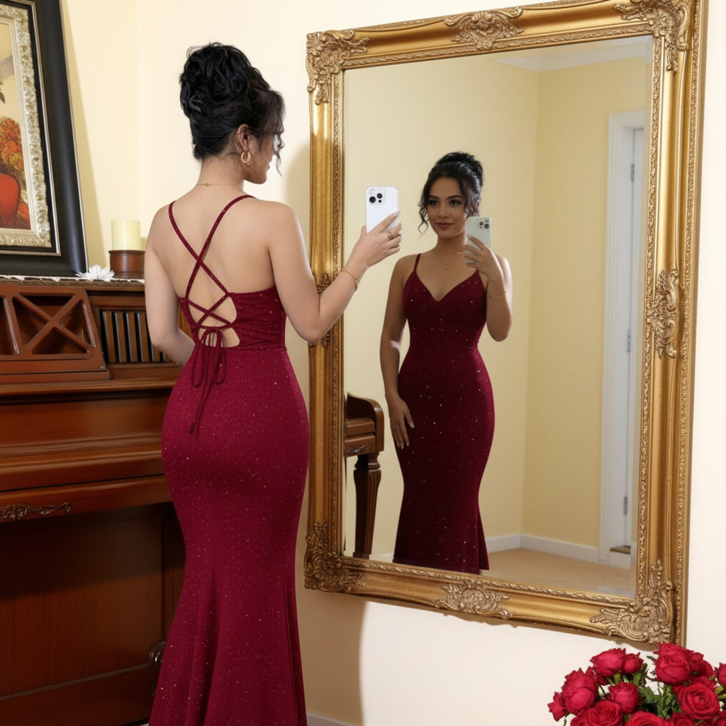 Shimmering Sleeveless Sequin Party Dress