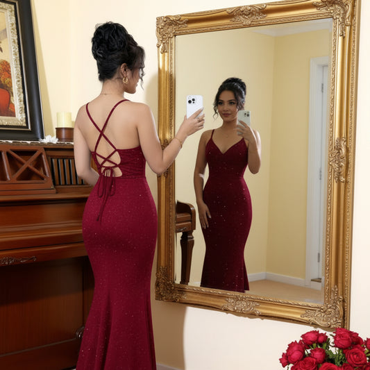 Shimmering Sleeveless Sequin Party Dress