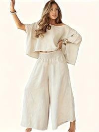 Women’s Casual Off-Shoulder Long Sleeve Top and Pants Set