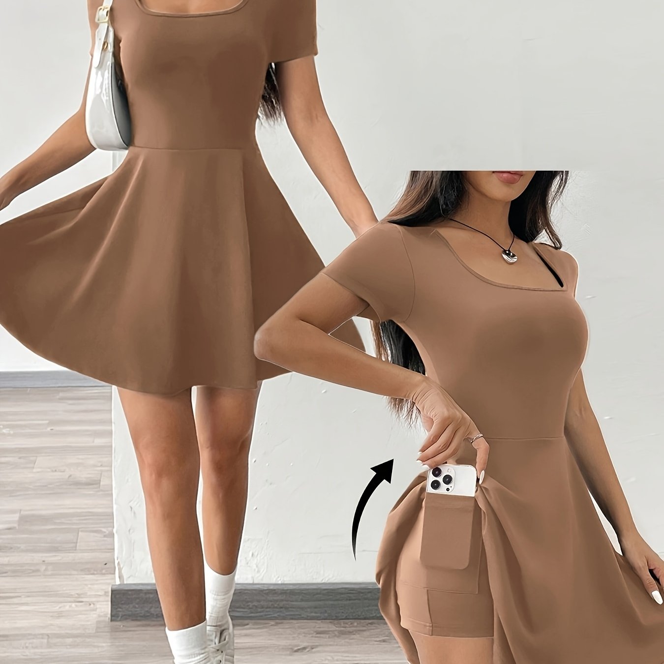 Contemporary Bodycon Dress with Sharp Cut