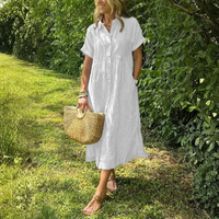 Women’s Striped Shirt Maxi Dress