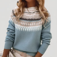 | Women’s Spring Fair Isle Knit Sweater Cozy & Stylish Pullover