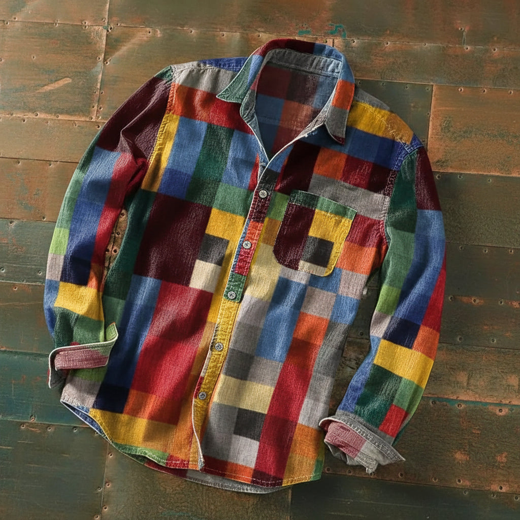 Adrian | Colorful Plaid Long Sleeve Shirt in Soft, Breathable Fabric for Everyday Style 0