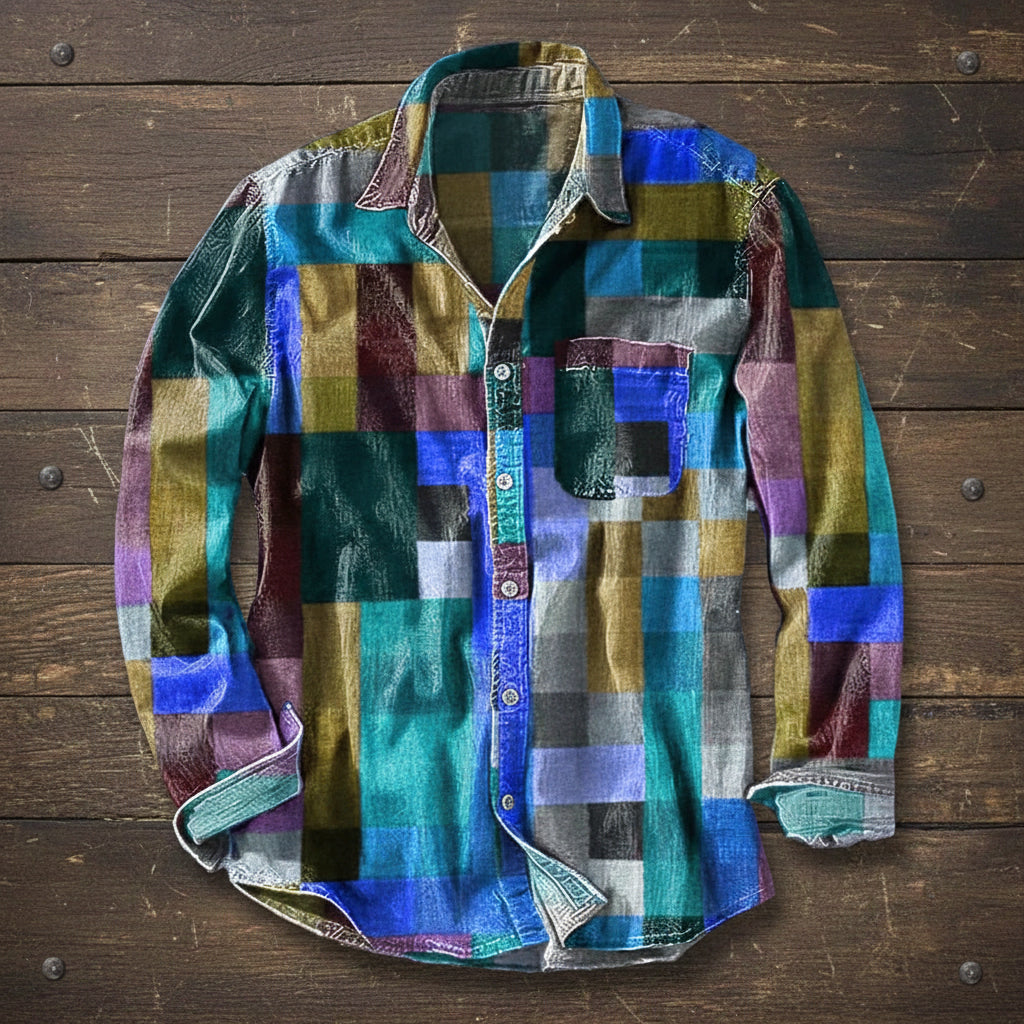 Adrian | Colorful Plaid Long Sleeve Shirt in Soft, Breathable Fabric for Everyday Style 2