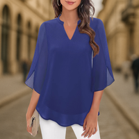 Flowy V-Neck Chiffon Women’s Blouse