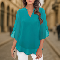 Flowy V-Neck Chiffon Women’s Blouse