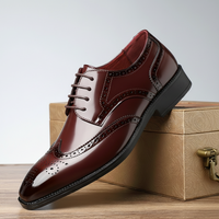 Camila | Comfortable Black Dress Shoes in High-Shine Patent Leather with Wingtip Brogue Design 5