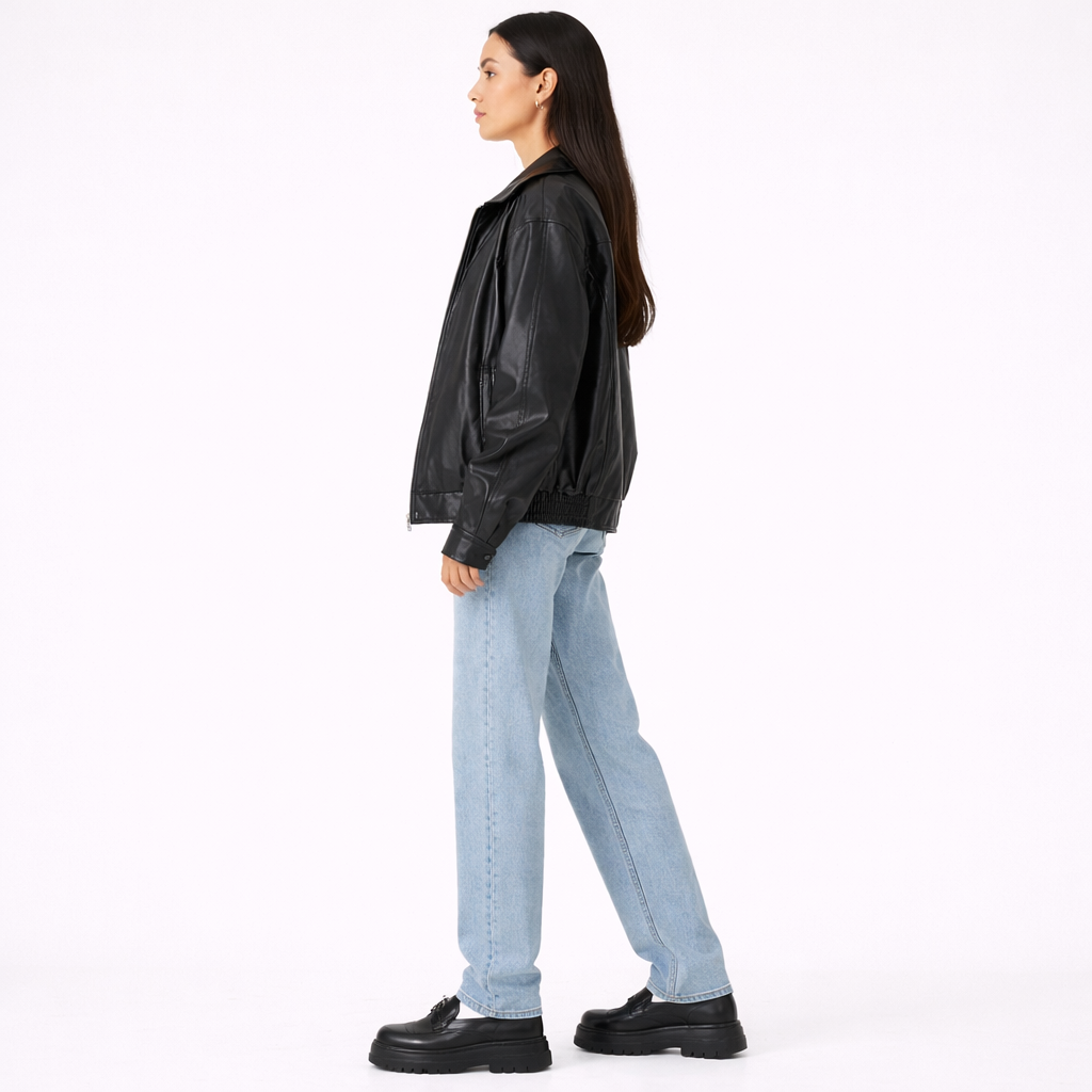 VALENCE – Women’s Modern Faux Leather Coat