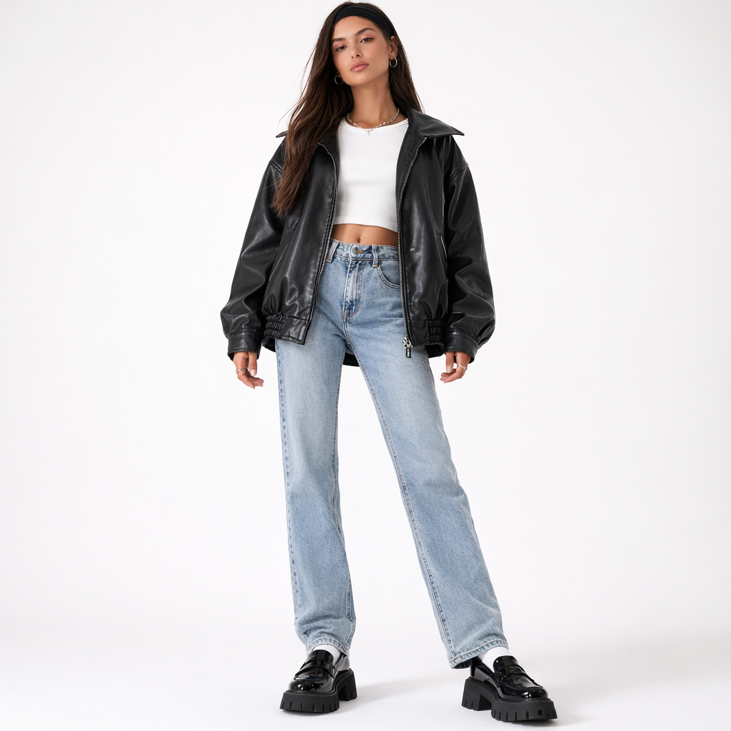 VALENCE – Women’s Modern Faux Leather Coat