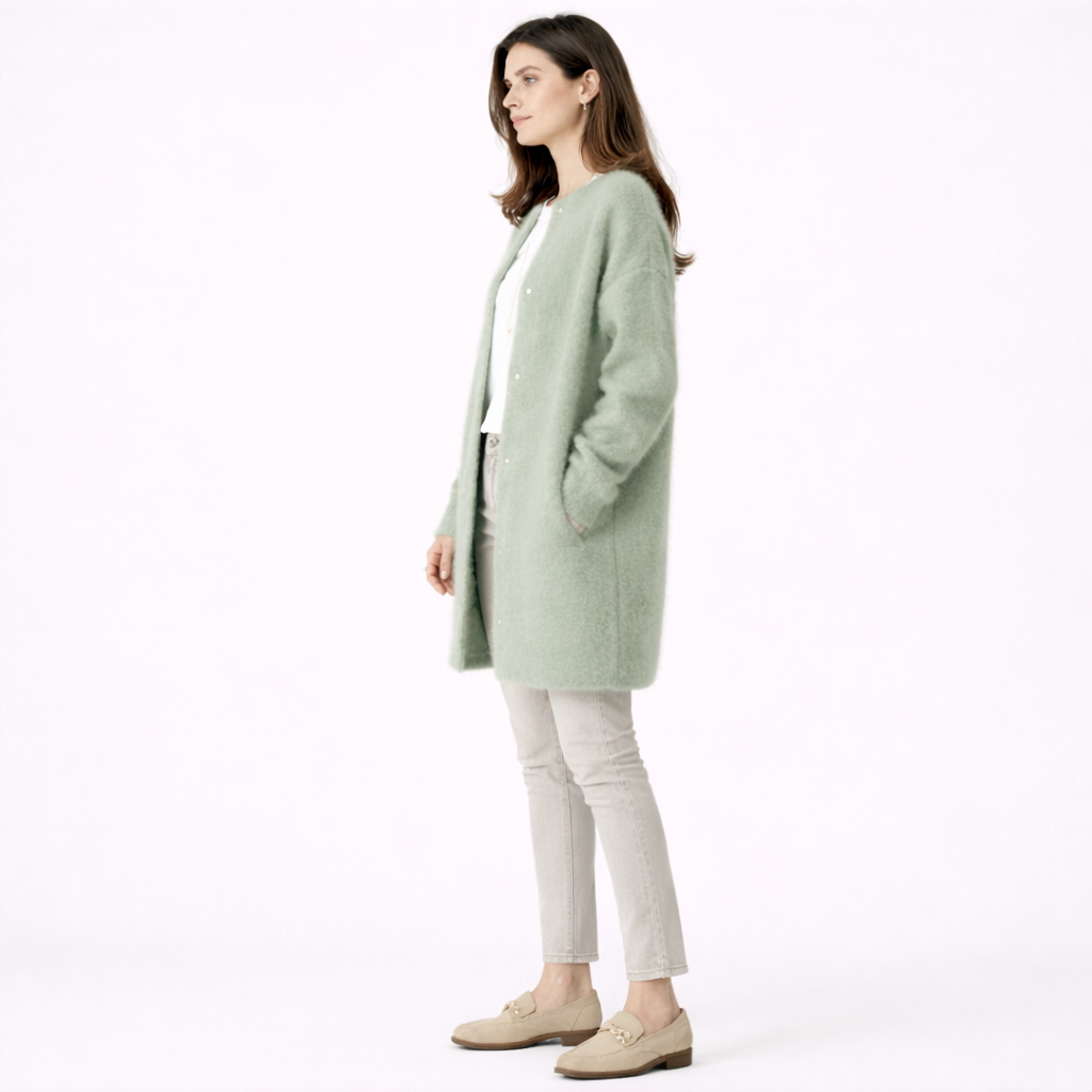 ROSEFIELD – Women’s Soft Wool Sweater with Suede Touch