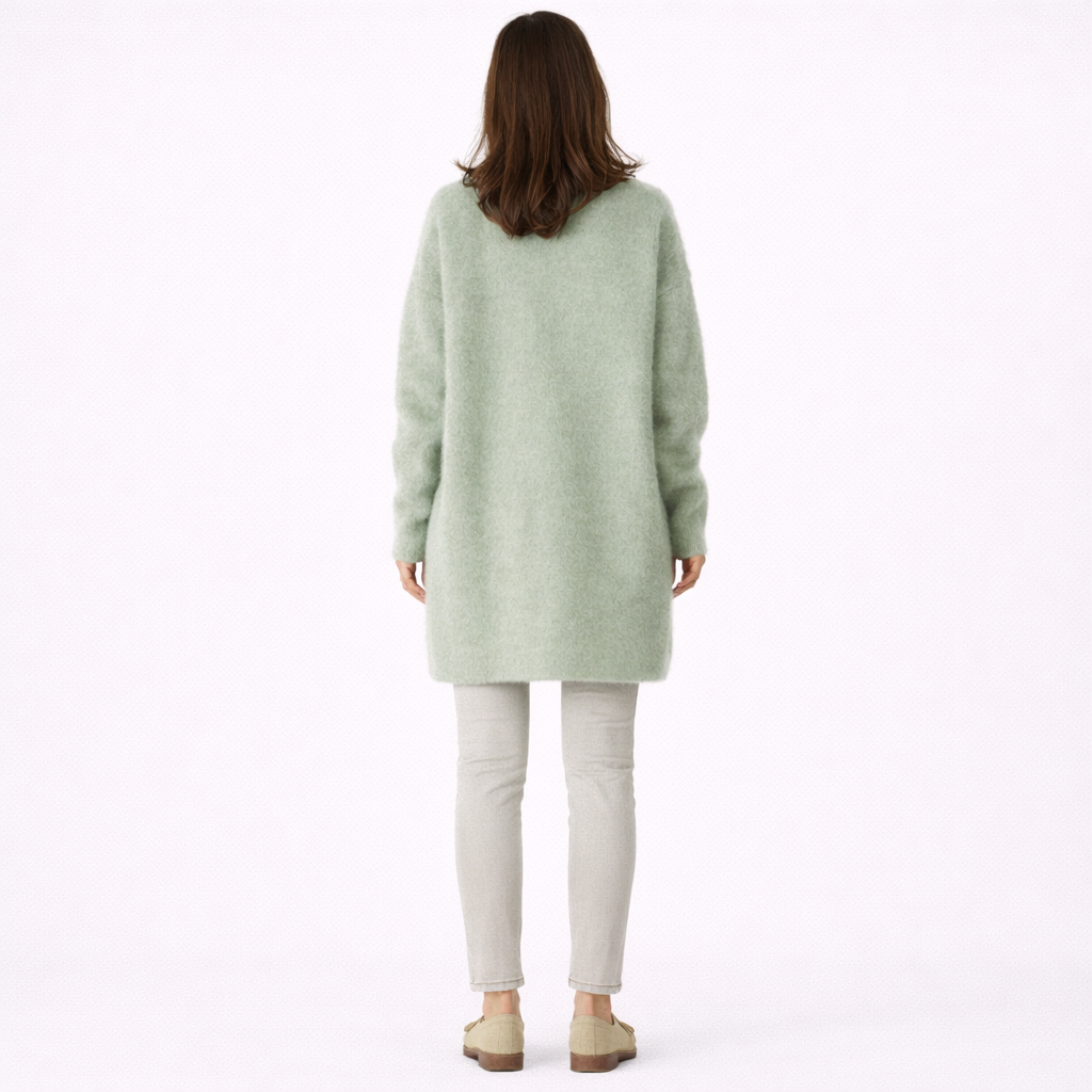 ROSEFIELD – Women’s Soft Wool Sweater with Suede Touch