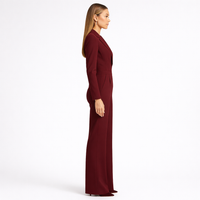 STIRLING – Luxe Wrap Jumpsuit with Sleek Sleeves & Fluid Finish
