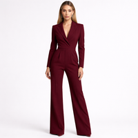 STIRLING – Luxe Wrap Jumpsuit with Sleek Sleeves & Fluid Finish