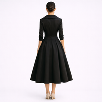 AVERLY – Elegant V-Neck Midi Dress with Graceful Formal Silhouette