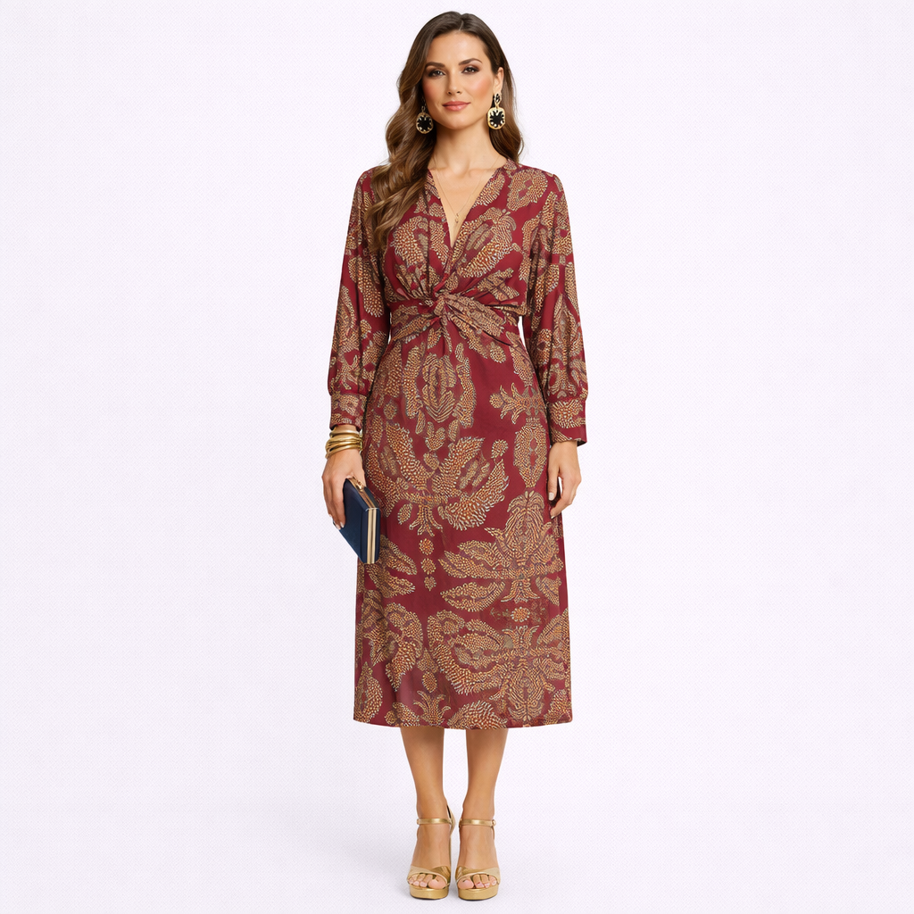 MARISTEL – Summer A-Line Maxi Dress with Statement Front Knot