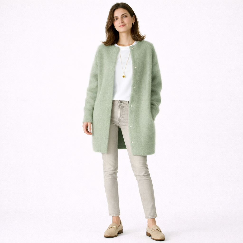 ROSEFIELD – Women’s Soft Wool Sweater with Suede Touch