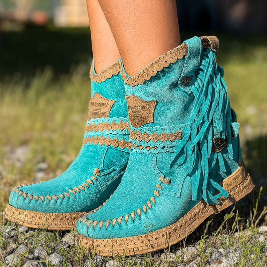 Gabrielle | Women’s Fringe Western Ankle Boots