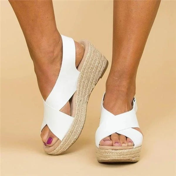 Clara | Comfortable Espadrille Wedge Sandals with Adjustable Cross Straps 1