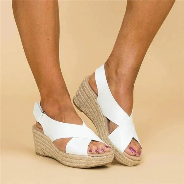 Clara | Comfortable Espadrille Wedge Sandals with Adjustable Cross Straps 2