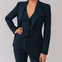 | Chic Three-Piece Tailored Suit Ensemble for Polished Summer Style