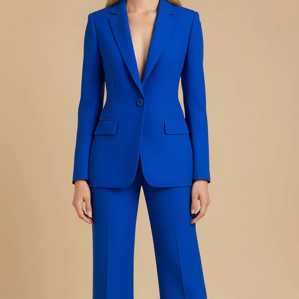 Elegant Women's Suit Set - Tailored Blazer & Wide-Leg Pant Suit for Women 2
