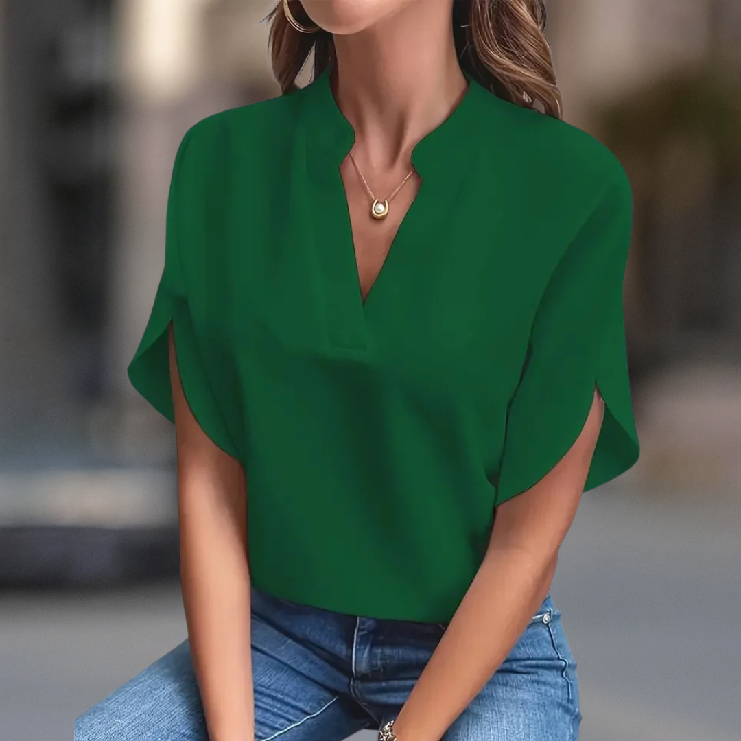 Elegant V-Neck Women’s Blouse