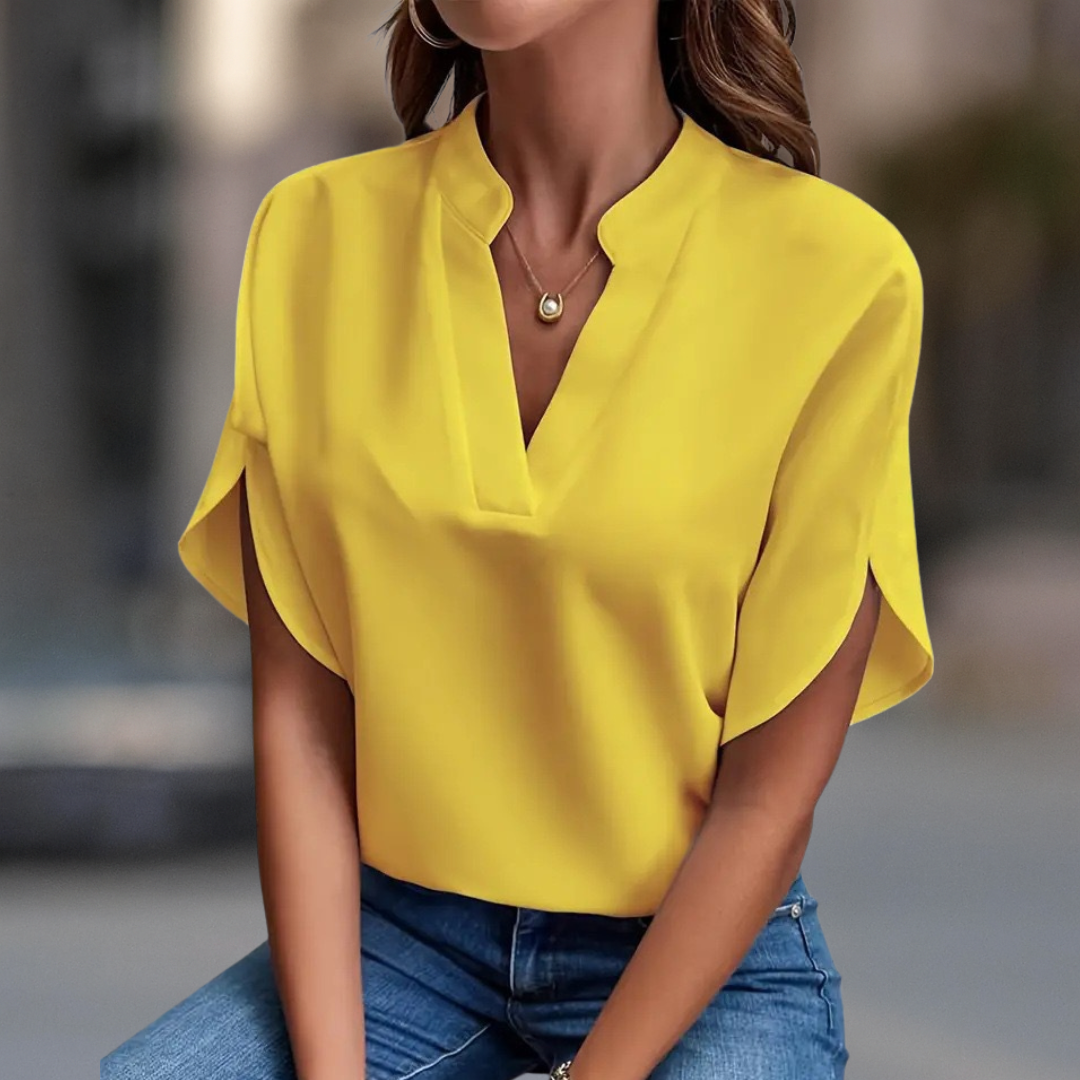 Elegant V-Neck Women’s Blouse