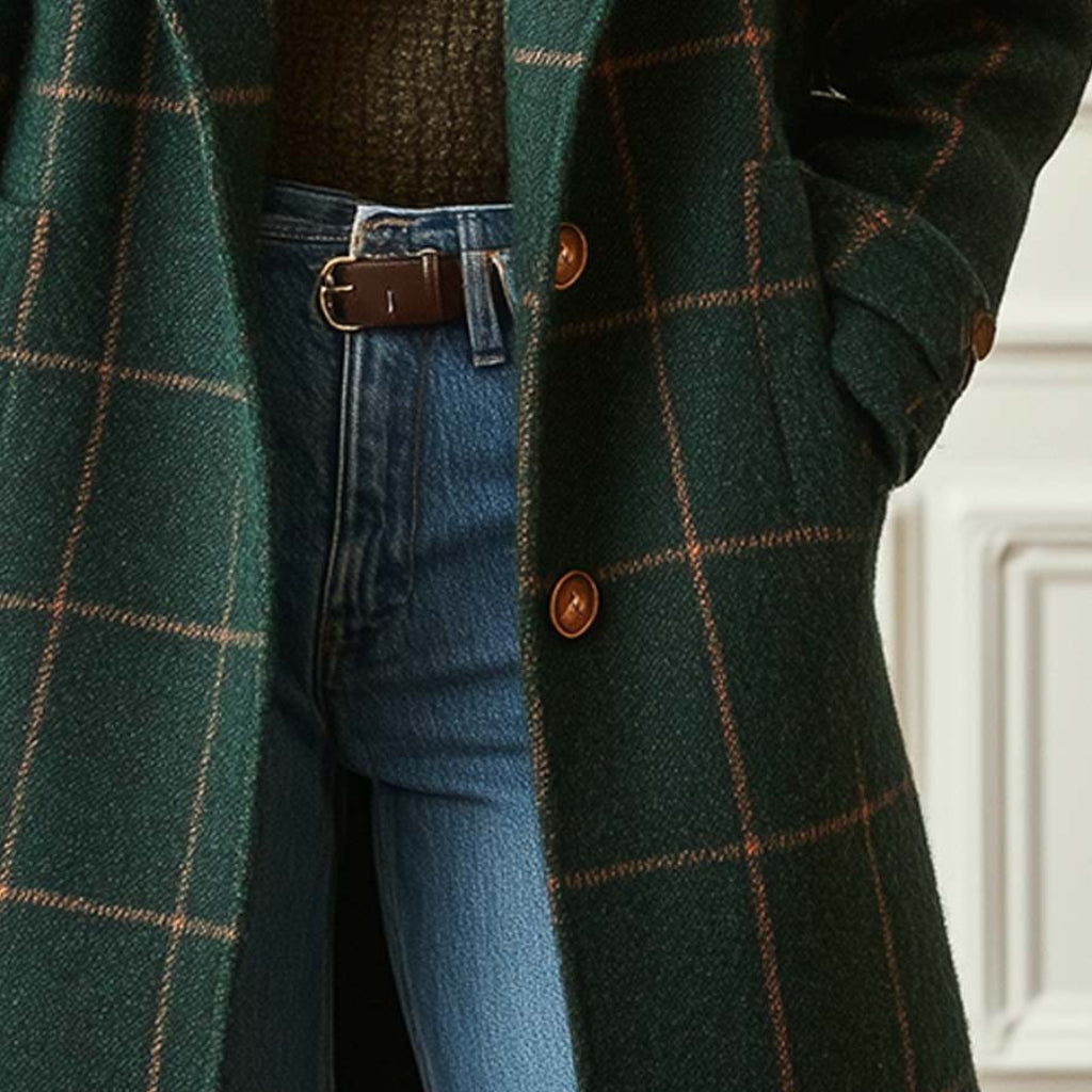 Elena | Elegant Wool Coat with Timeless Checked Design for Chic Comfort 3