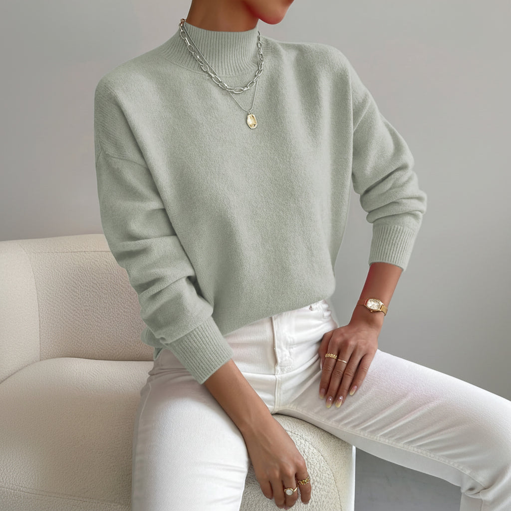 Emma | Comfortable Mock Neck Sweater for Effortless Spring Style 0