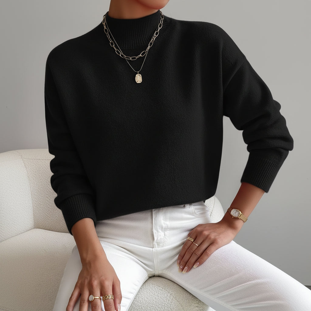 Modern Mock Neck Sweater with Effortless Style