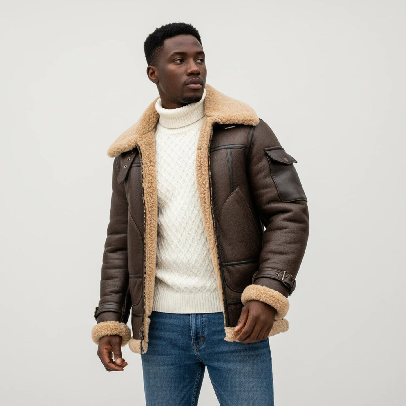 Ethan | Classic Shearling Aviator Jacket for Timeless Style and Warmth 0