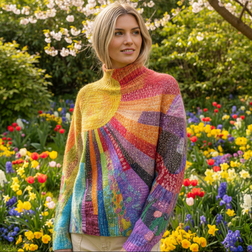 Evelyn | Artistic Winter Sweater in Multicolor for Warmth and Style 0