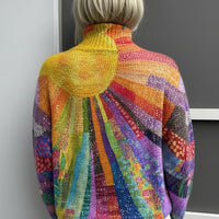 | Multicolor Spring Sweater with Artistic Knit