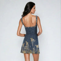 Florence | Shimmering Summer Mini Dress with Elegant Slit and Starry Design 1