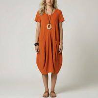 Women’s Casual V-Neck Midi Dress