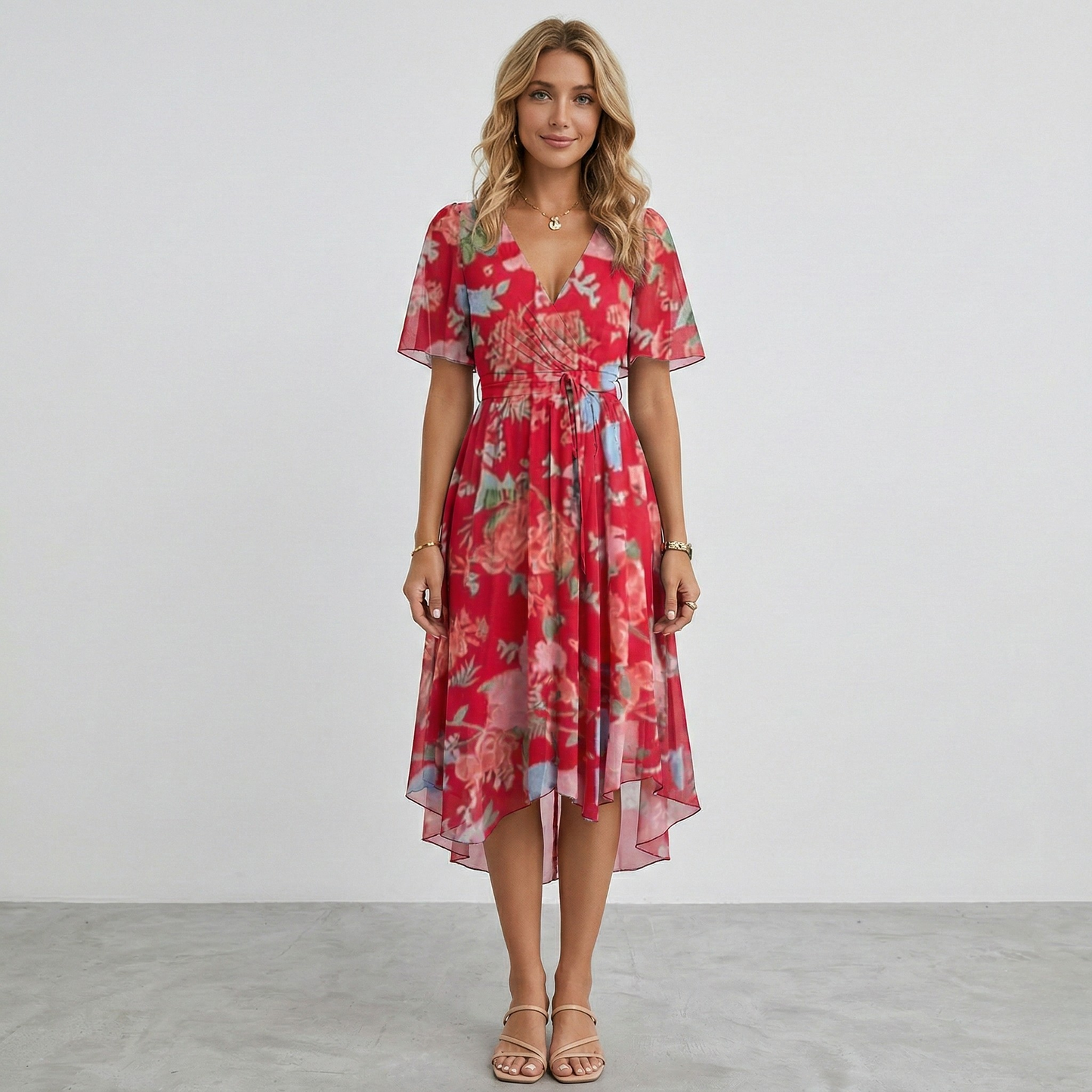 Women’s Floral V-Neck Summer Dress