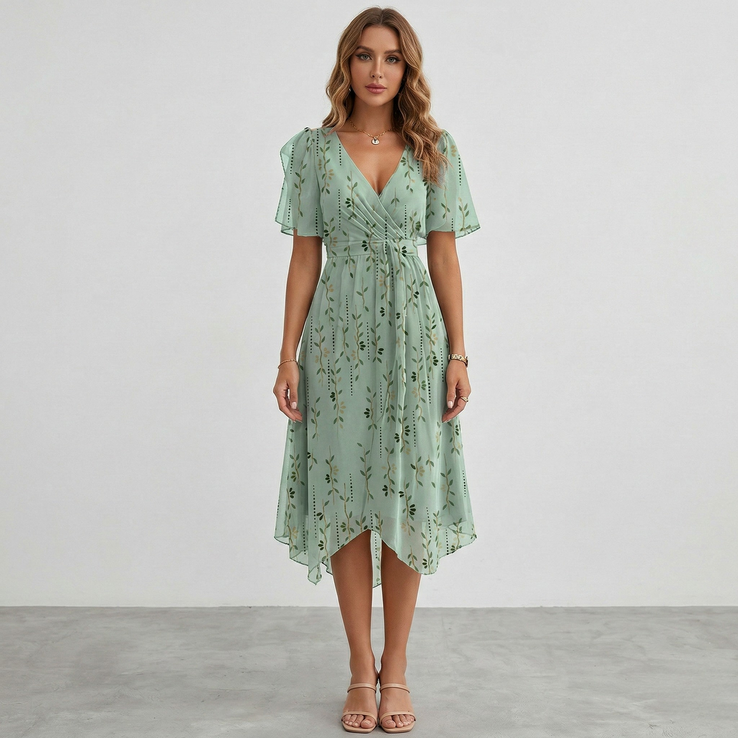 Women’s Floral V-Neck Summer Dress
