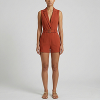 Women’s Elegant Sleeveless V-Neck Short Jumpsuit