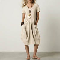 Women’s Casual V-Neck Midi Dress