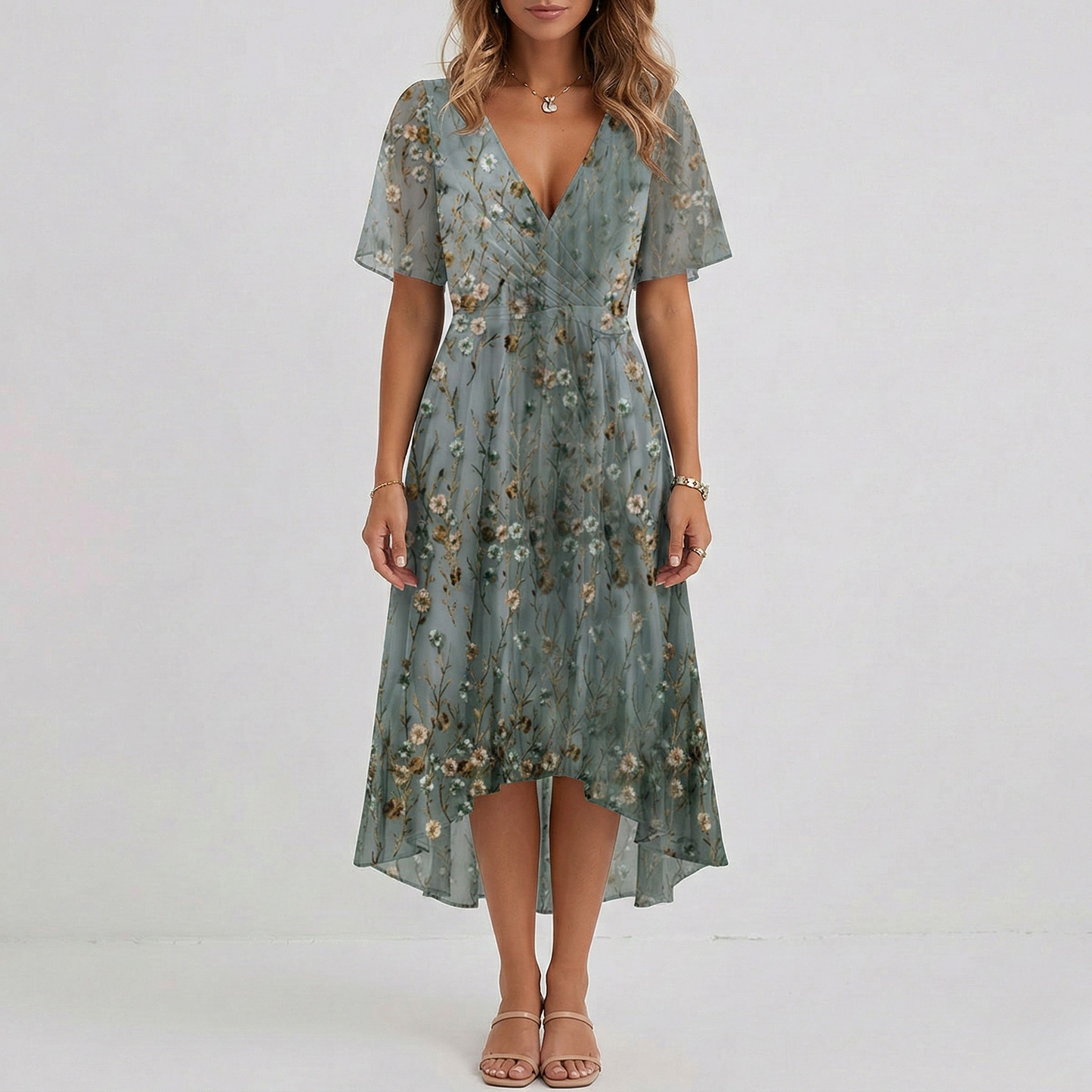 Women’s Floral V-Neck Summer Dress