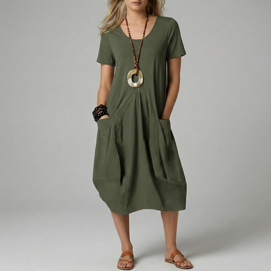 | Women’s Casual V-Neck Midi Dress