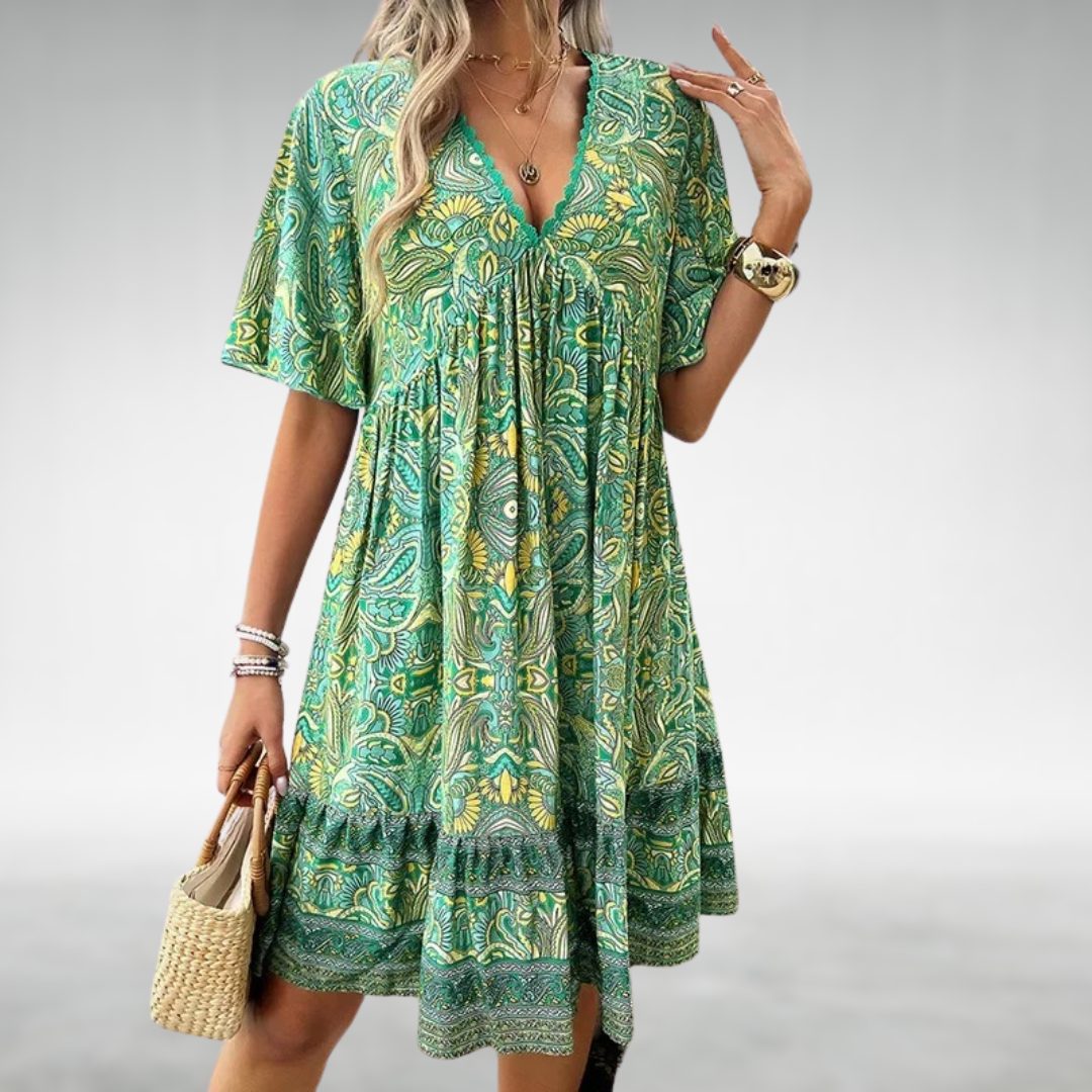 Women’s Summer Boho Paisley Mini Dress