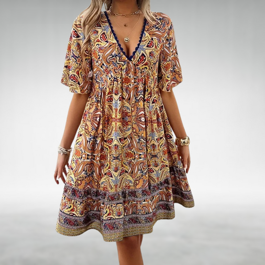 Women’s Summer Boho Paisley Mini Dress