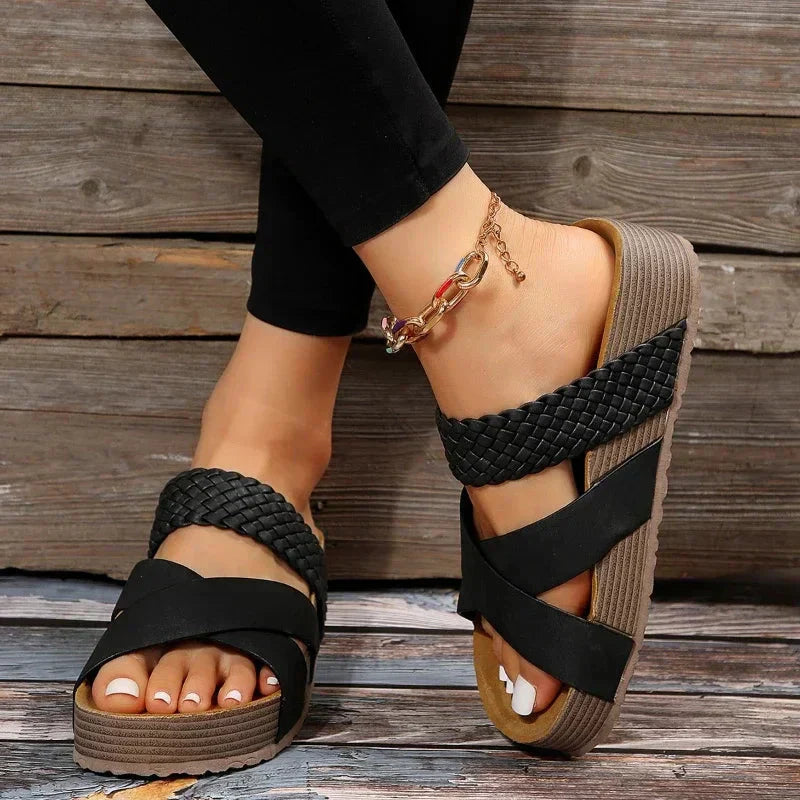 Madison | Comfortable Black Platform Sandals for Effortless Summer Style 2