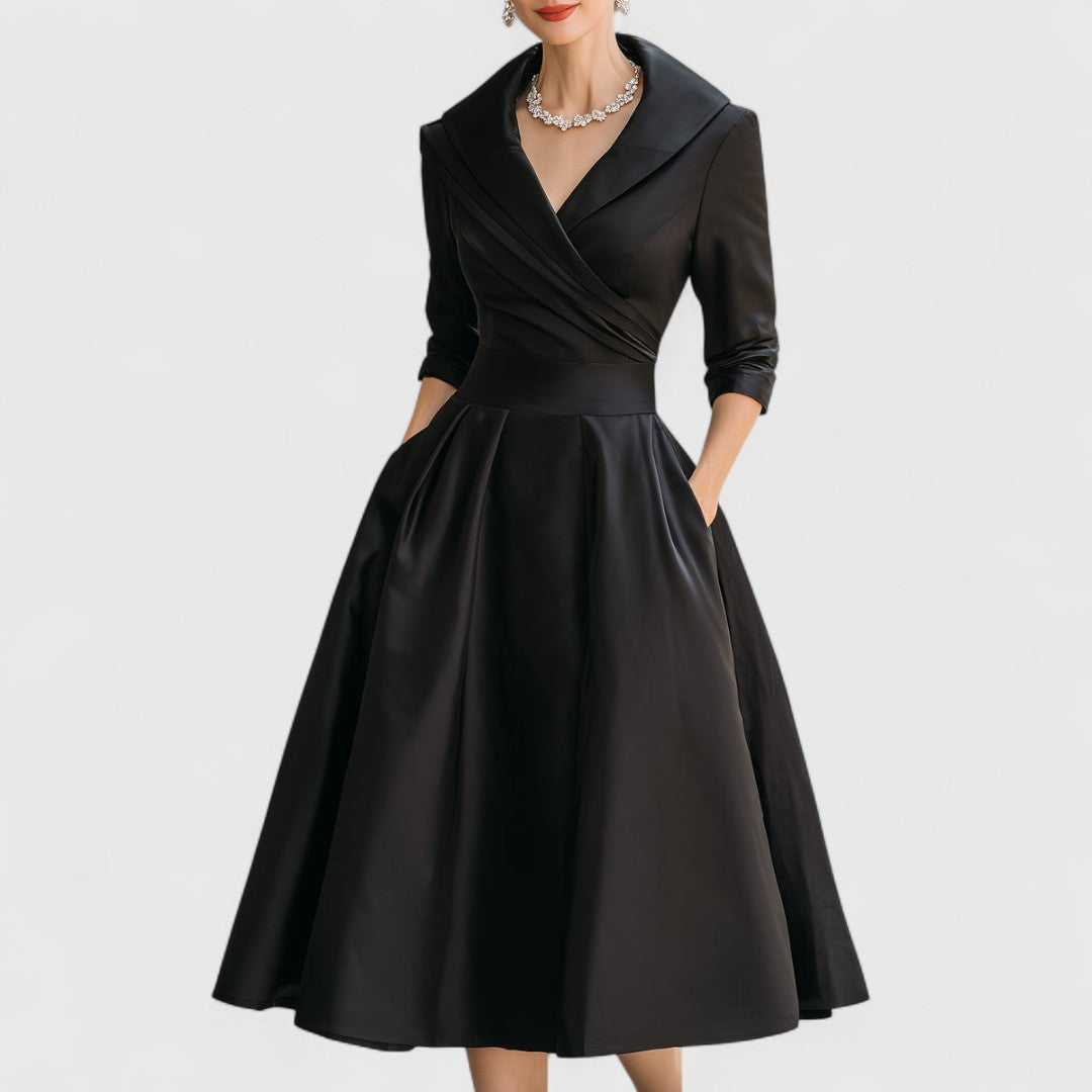 Marley | Elegant Midi Dress with V-Neckline for Cocktail and Formal Events 0