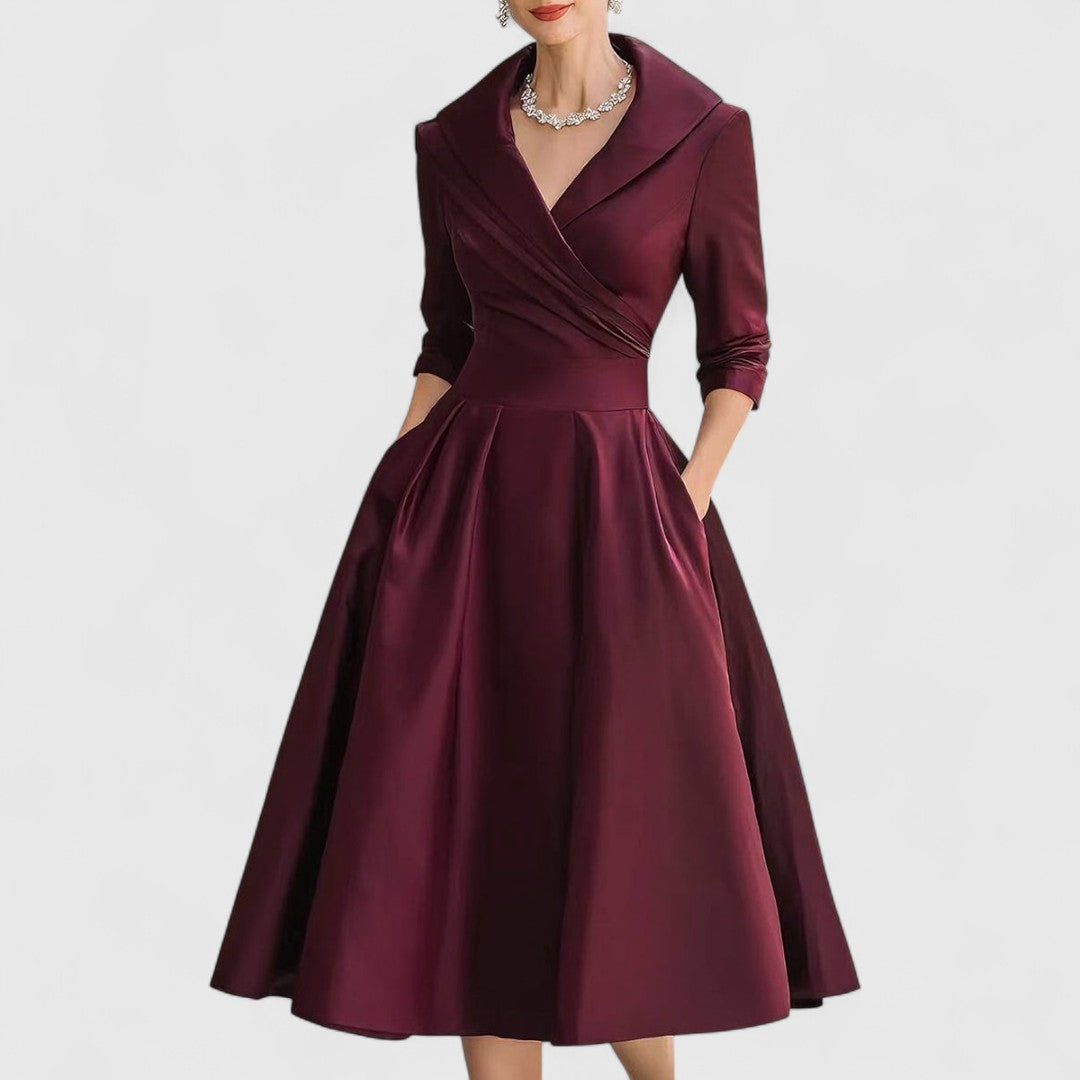 Marley | Elegant Midi Dress with V-Neckline for Cocktail and Formal Events 1