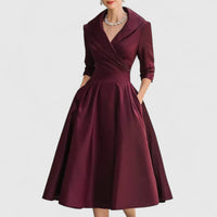 Marley | Elegant Midi Dress with V-Neckline for Cocktail and Formal Events 1
