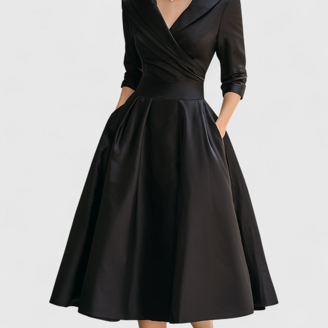 Marley | Elegant Midi Dress with V-Neckline for Cocktail and Formal Events 6