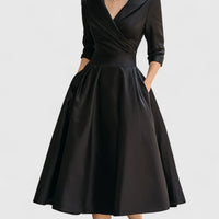 Marley | Elegant Midi Dress with V-Neckline for Cocktail and Formal Events 6