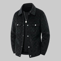 Mavrick | Tailored Checkered Suede Jacket for Modern Elegance 0